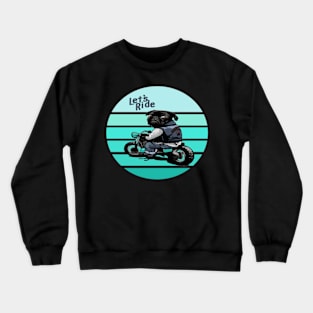 black pug motorcycle design Crewneck Sweatshirt